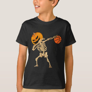 T-shirt Basketball Dabbing Skeleton Hommes garçons Hallowe