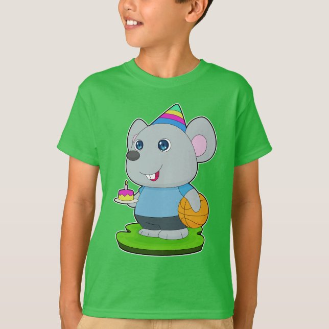 T-shirt Basketball d'anniversaire de souris (Devant)