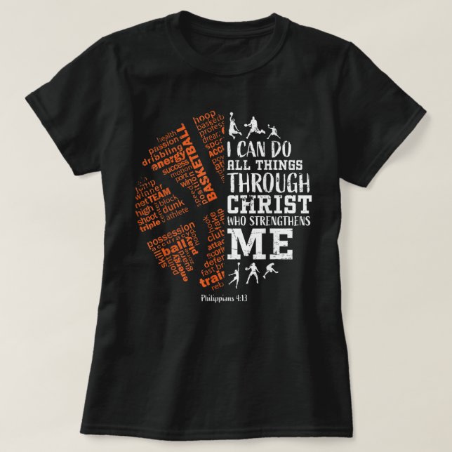 T-shirt Basketball dit Christian Verse Ado Garçons Enfants (Design devant)