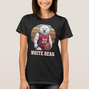T-SHIRT BASKETBALL D'OURS BLANC