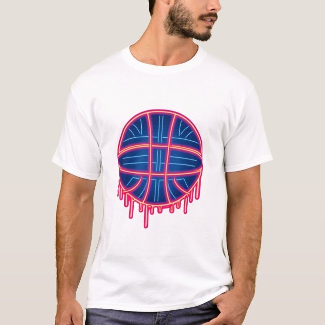 T-shirt Basketball Drip Neon Graphiques de Basketball Bask (Devant)