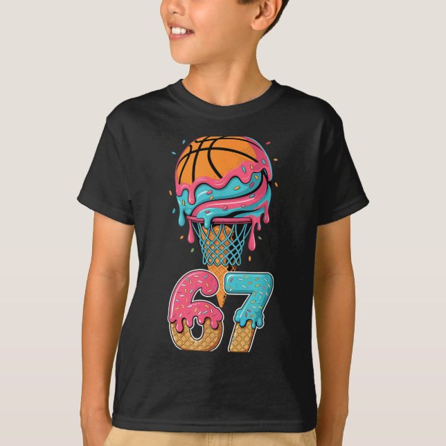 T-shirt Basketball Drip Number 67 Player 67th Birthday Ice (Devant)