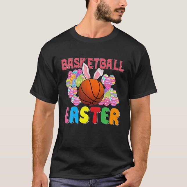 T-shirt Basketball Easter Happy Easter Day Funny Basketbal (Devant)