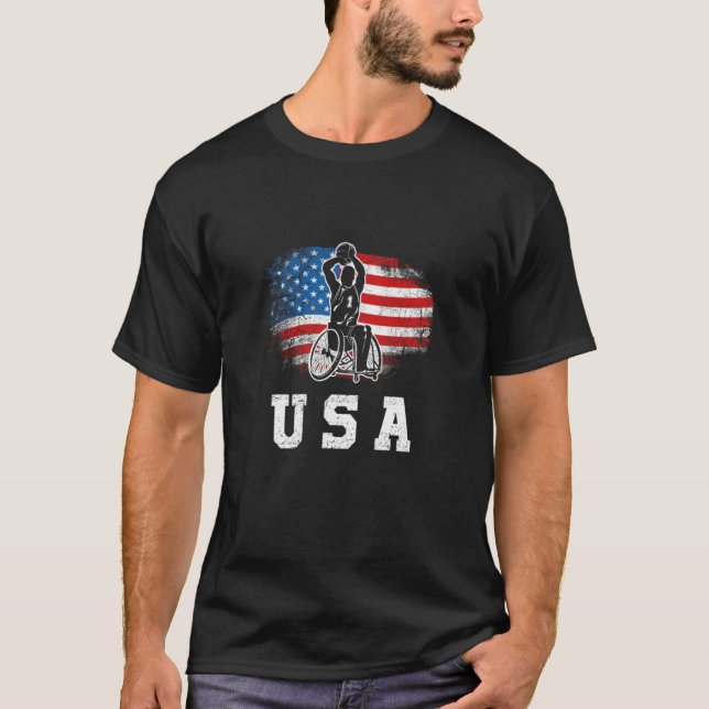 T-shirt basketball en fauteuil roulant usa (Devant)