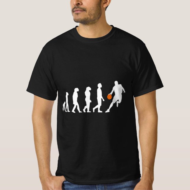 T-shirt Basketball Évolution De L'Humanité Amusante Concep (Devant)