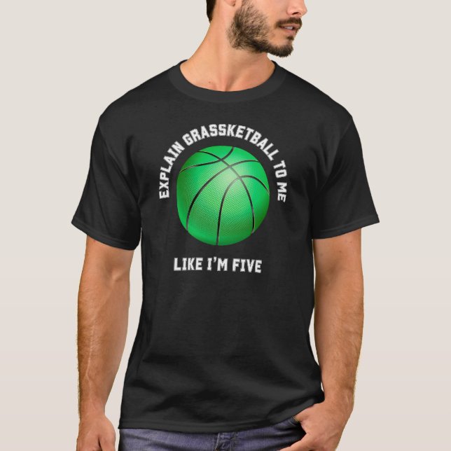 T-shirt Basketball Explique Comme Si J'avais 5 Ans Drôle G (Devant)