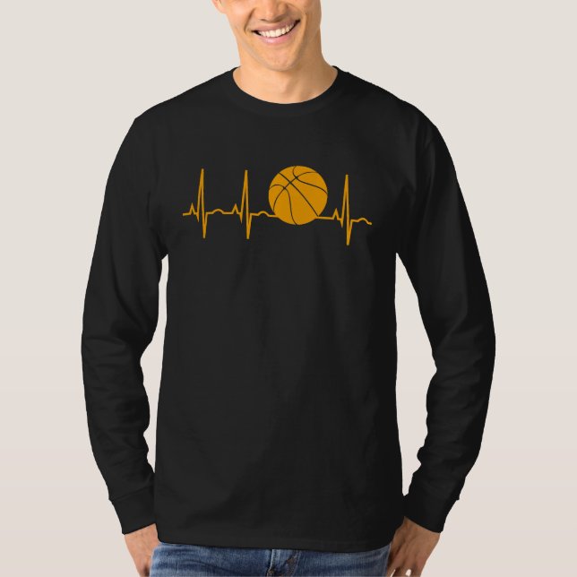 T-shirt Basketball  for Men Bball Heartbeat Boys Gif (Devant)