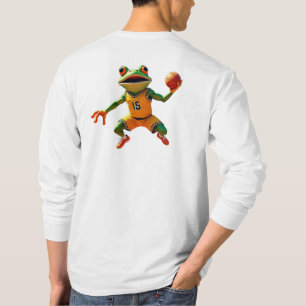 T-shirt Basketball Frog hommes blanc manches longues T-shi