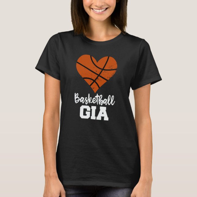 T-shirt Basketball Gia Basketball Heart Grandma Gia (Devant)