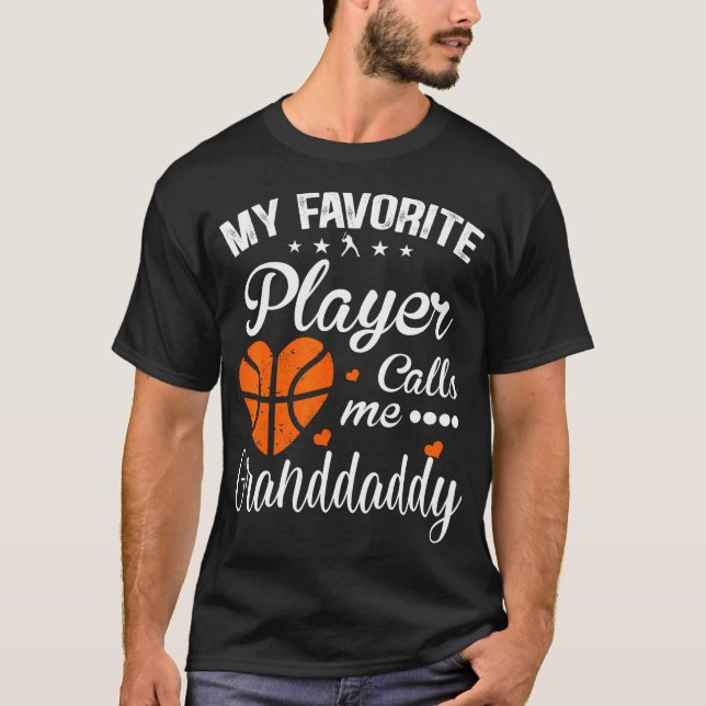 T-shirt Basketball Grand Papa Mon Joueur Favori M'Appelle (Devant)