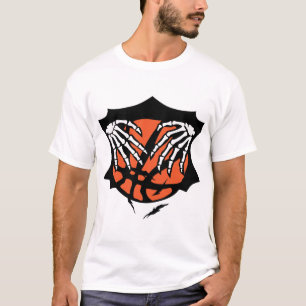 T-shirt basketball griffes squelette main logo hand skull