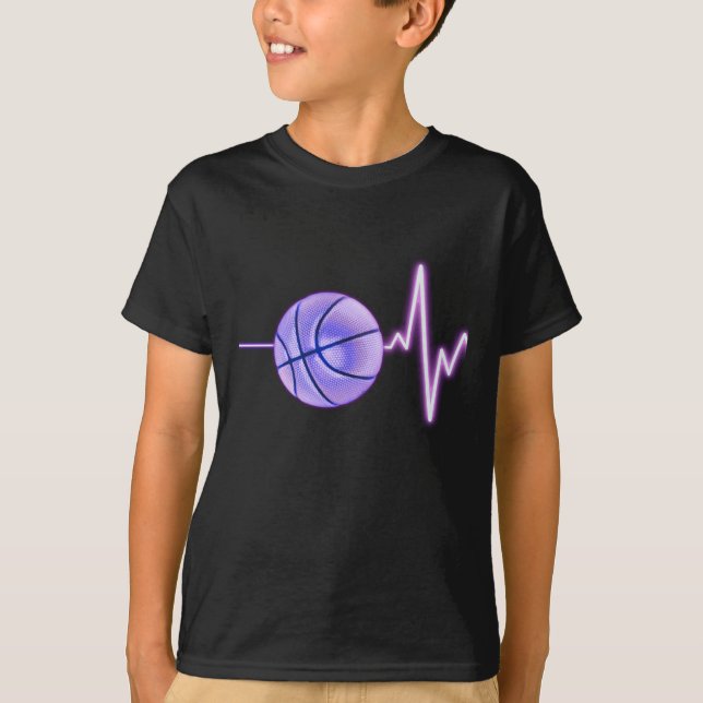 T-shirt Basketball Heartbeat - Le plus récent Basketball d (Devant)
