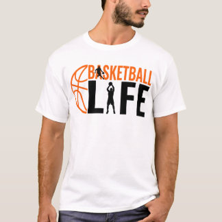 T-shirt Basketball Life Sports Typography Cool Hoop Player