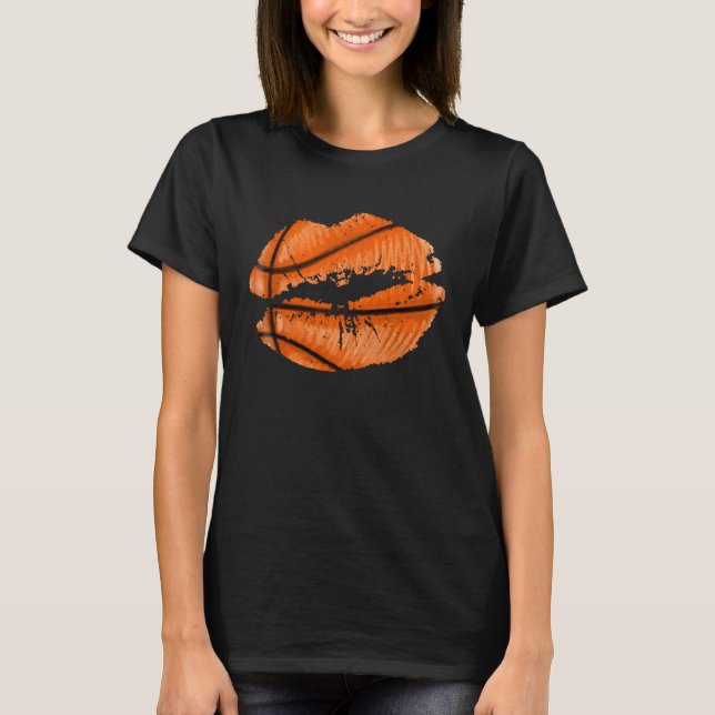 T-shirt Basketball Lips Trendy Kiss Mouth Women Basketball (Devant)