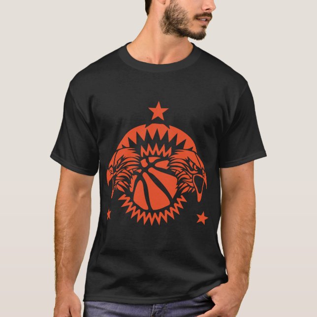 T-shirt basketball logo aigle sport club 2 ballon tete  (Devant)