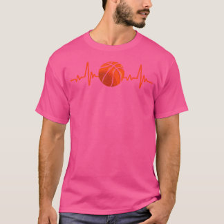 T-shirt Basketball Lover Heartbeat Vintage Retro Basketbal