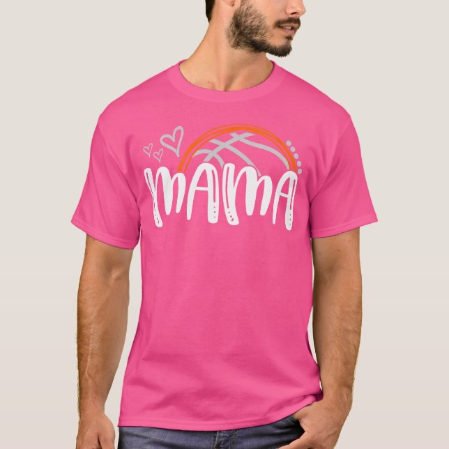 T-shirt Basketball Mama Famille Wo Basketball Coeurs tenda (Devant)