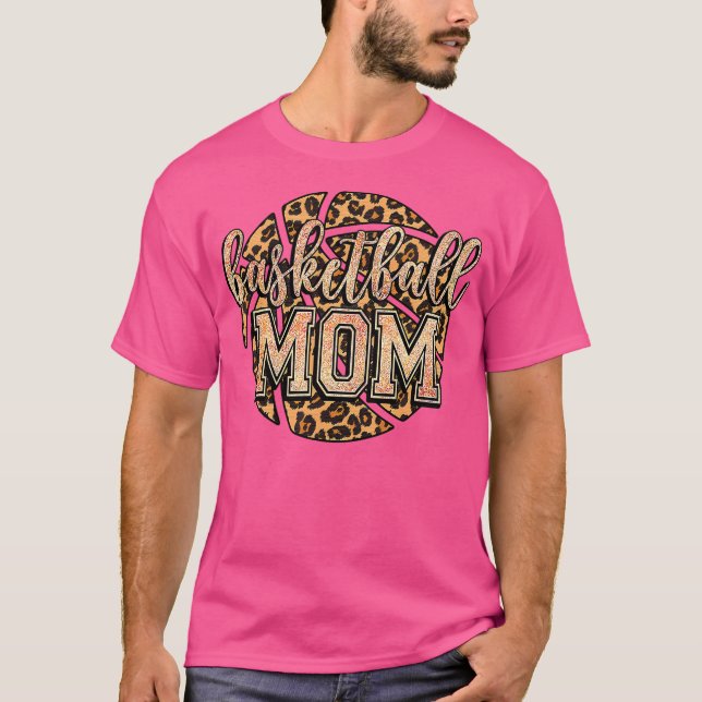 T-shirt Basketball Maman Funny Leopard Basketball (Devant)