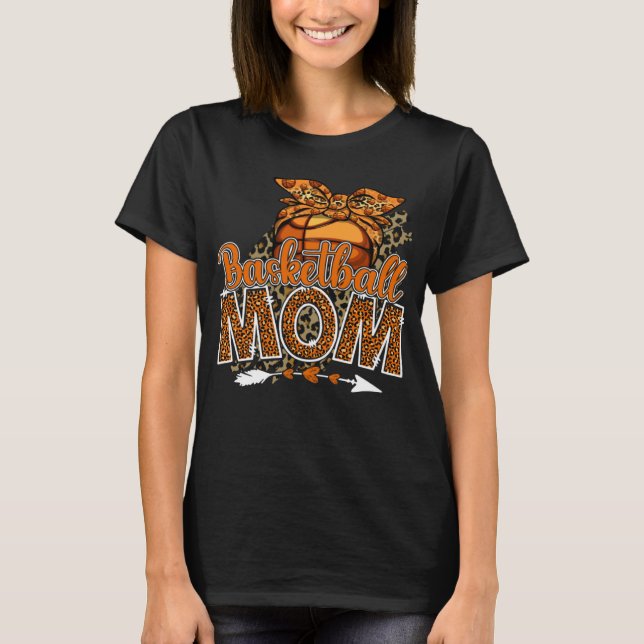 T-shirt Basketball Maman Maman Fête des Mères Léopard Spor (Devant)
