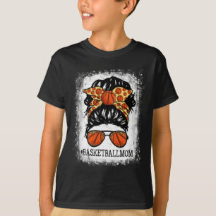 T-shirt Basketball Maman Messy Bun Joueur Cheveux Maman Mè