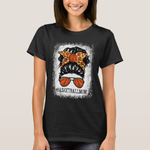 T-shirt Basketball Maman Messy Bun Joueur Cheveux Maman Mè