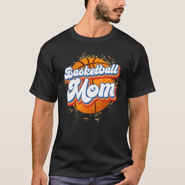 T-shirt Basketball Maman mignonne Distressed Mère Fête 1 (Devant)