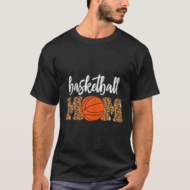 T-shirt Basketball Maman mignonne Leopard Basketball cadea (Devant)