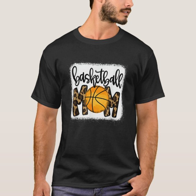 T-shirt Basketball Mom Leopard Basketball Mama Game Day Ba (Devant)