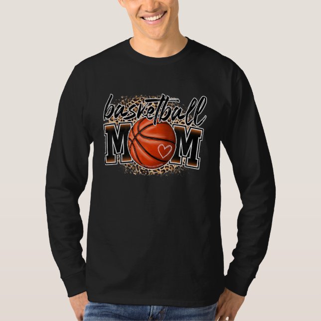 T-shirt Basketball Mom Leopard Basketball Senior Mom 2023  (Devant)
