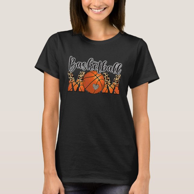 T-shirt Basketball Mom Leopard Senior 2023 Graduation Moth (Devant)