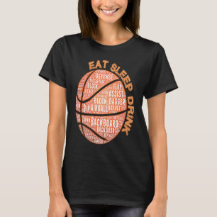 T-shirt Basketball Mot Cloud Typographie Manger Sleep Dr.