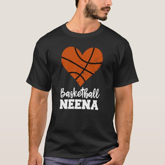 T-shirt Basketball Neena Basketball Heart Grandma Neena (Devant)