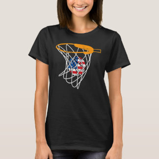 T-shirt Basketball Net 4th Of July Retro Sports Player Ath