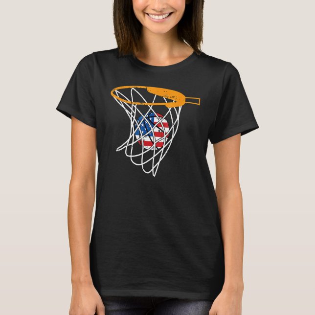 T-shirt Basketball Net 4th Of July Retro Sports Player Ath (Devant)