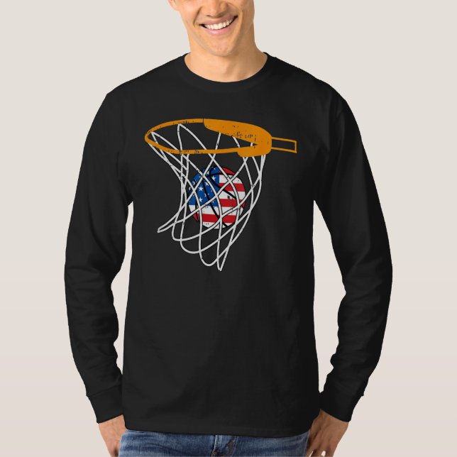 T-shirt Basketball Net 4th Of July Retro Sports Player Ath (Devant)