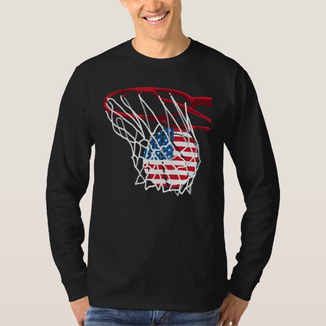T-shirt Basketball Net 4th Of July Retro Sports Player Ath (Devant)
