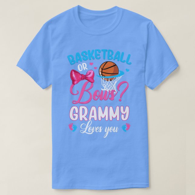T-shirt Basketball or Bows GRAMMY Loves You Gender Reveal  (Design devant)