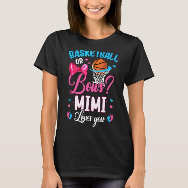 T-shirt Basketball Ou Bows Mimi Vous Aime Genre Révéler Pi (Devant)