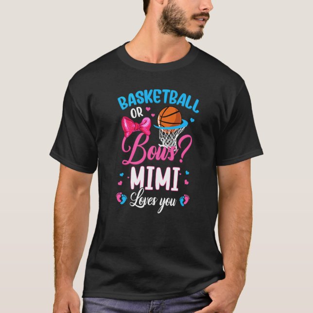 T-shirt Basketball Ou Bows Mimi Vous Aime Genre Révéler Pi (Devant)