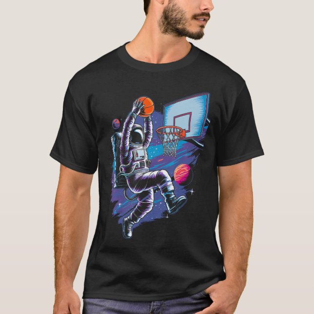 T-shirt Basketball Player Astronaut Astronomy Astrology Ou (Devant)