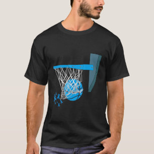 T-shirt Basketball Player Blue Ribbon Diabetes Awareness S