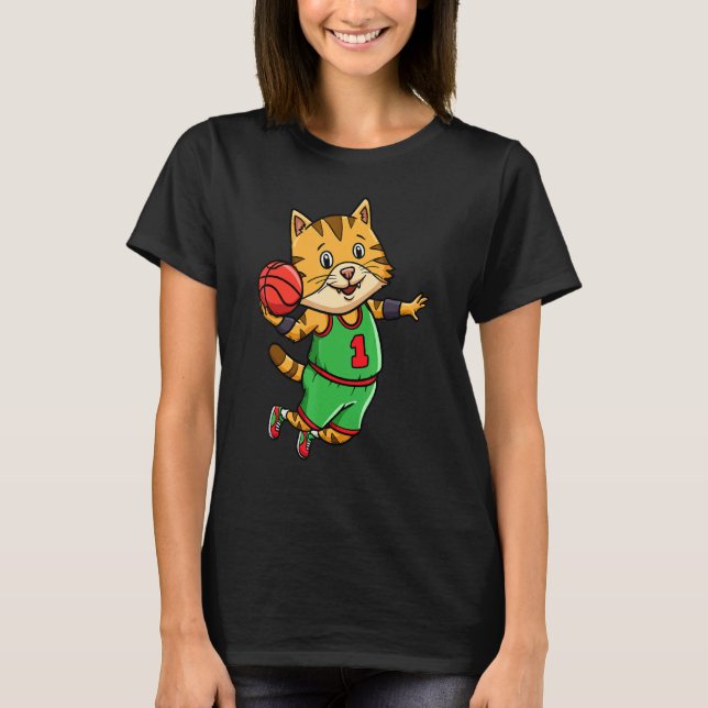 T-shirt Basketball Player Coach Bball Hoop Cat Owner (Devant)