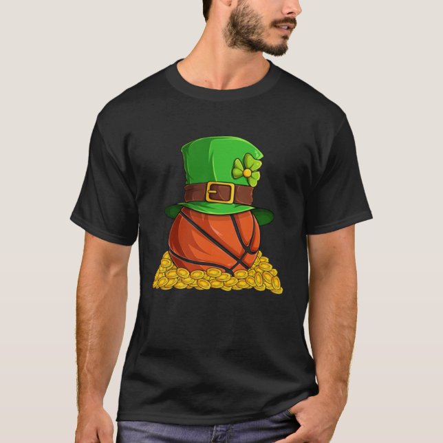 T-shirt Basketball Shamrock Lucky C Irish St Patrick s Day (Devant)