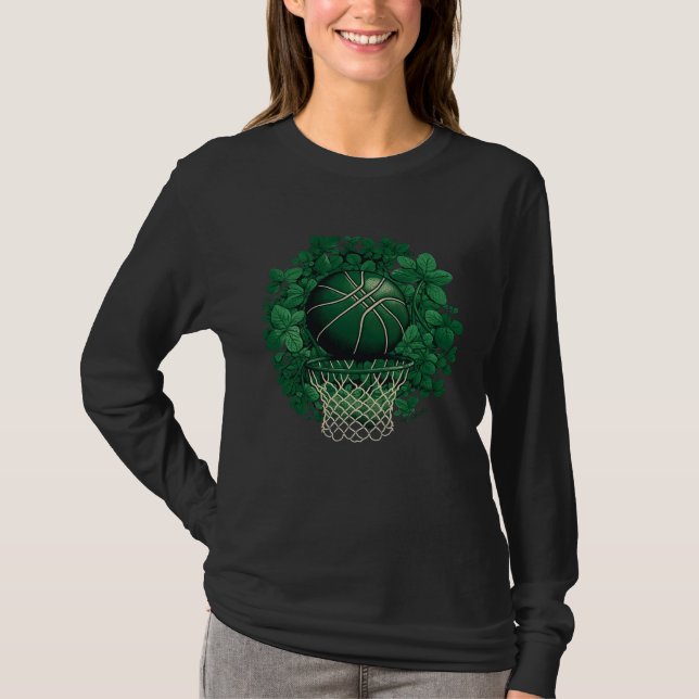 T-shirt Basketball Shamrock Lucky C Irish St Patrick s Day (Devant)