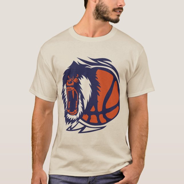 T-shirt basketball singe logo gueule ouverte monkey gorill (Devant)