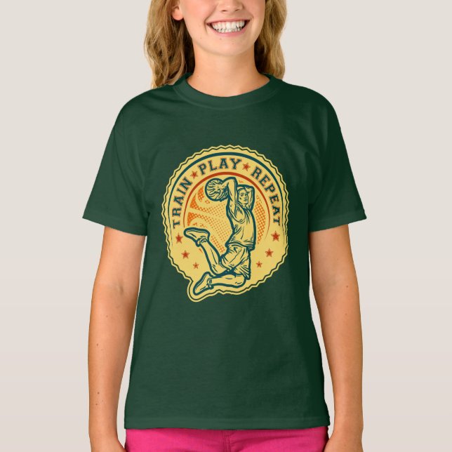 T-shirt Basketball Slam Dunk Design Vintage (Devant)