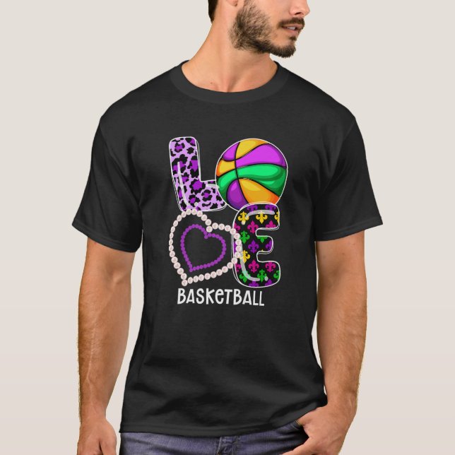 T-shirt Basketball Sport Mardi Gras Funny Festival Party L (Devant)