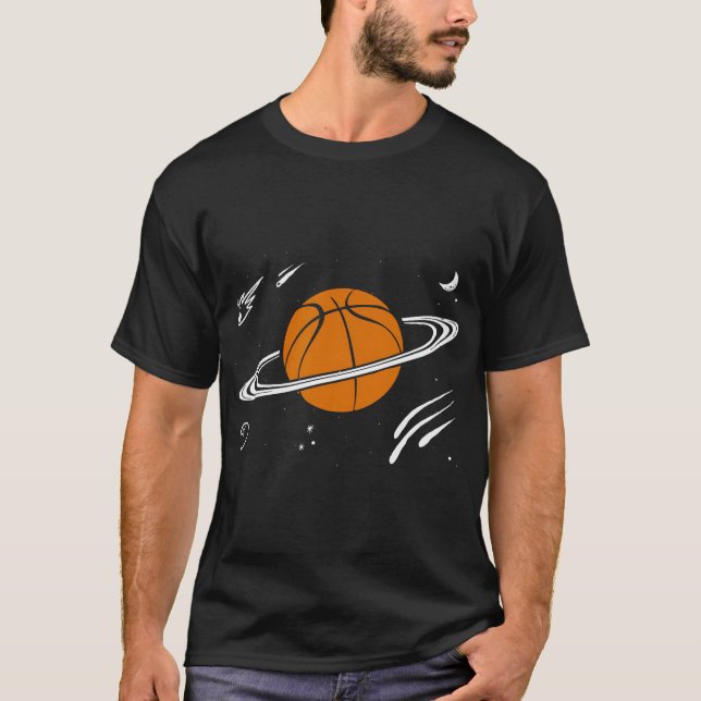 T-shirt Basketball Sports Planète Saturn Ring Galaxy Espac (Devant)