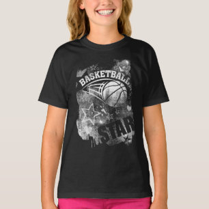 T-shirt Basketball Star, Black Grunge Basketball