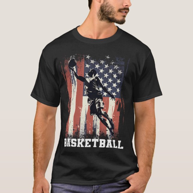 T-shirt Basketball Support L'Équipe Drapeau Usa Hoops Drea (Devant)